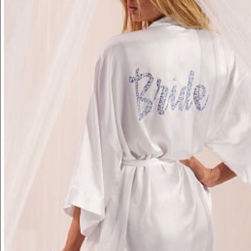 Victoria’s Secret Blue Rhinestone “Bride” Robe - Picture 4 of 5